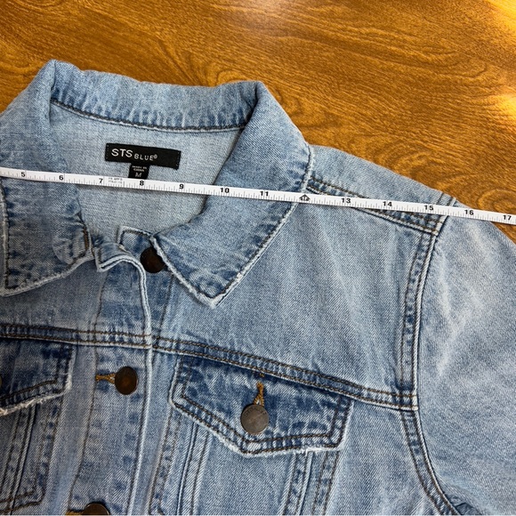 STS BLUE Light Wash Colbey Fitted 100% Cotton Denim Jean Women Jacket size M - Picture 10 of 13